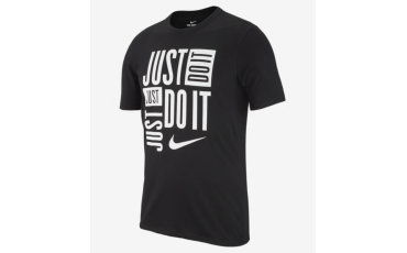 Nike Dri-FIT Cotton T-Shirt Black White Just Do It